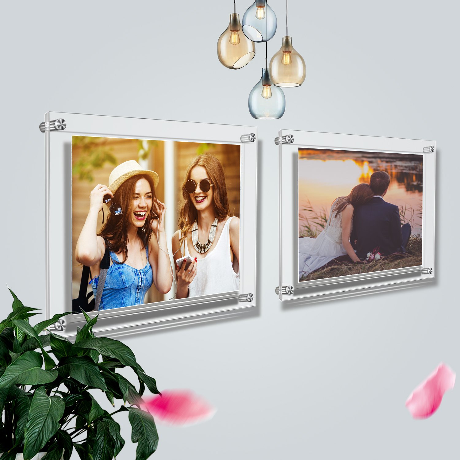 A4 Acrylic Wall Frame - Clear Hanging Photo Display for 32x23cm Pictures & Certificates - Home & Office Decor