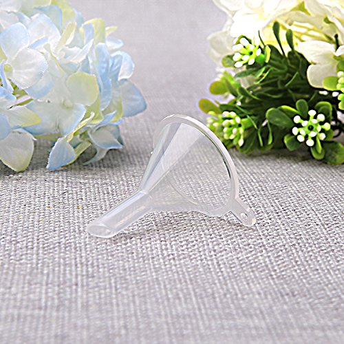 WOIWO 2-Pack Plastic Liquid Dispensing Funnel Set for Perfume, Toner & Essential Oils - Mini Kitchen & Lab Funnel for Precise Pouring, DIY Cosmetics & Refilling Small Bottles