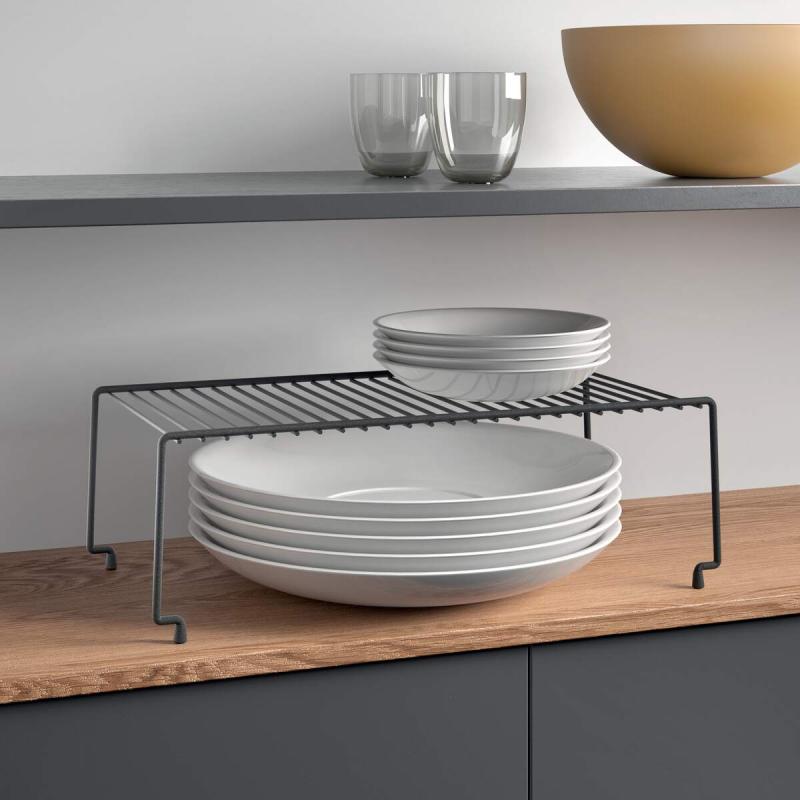 Brooklyn Stackable Shelf - Matt Black | Modern Storage Solution for Home, Office & Kitchen Organization