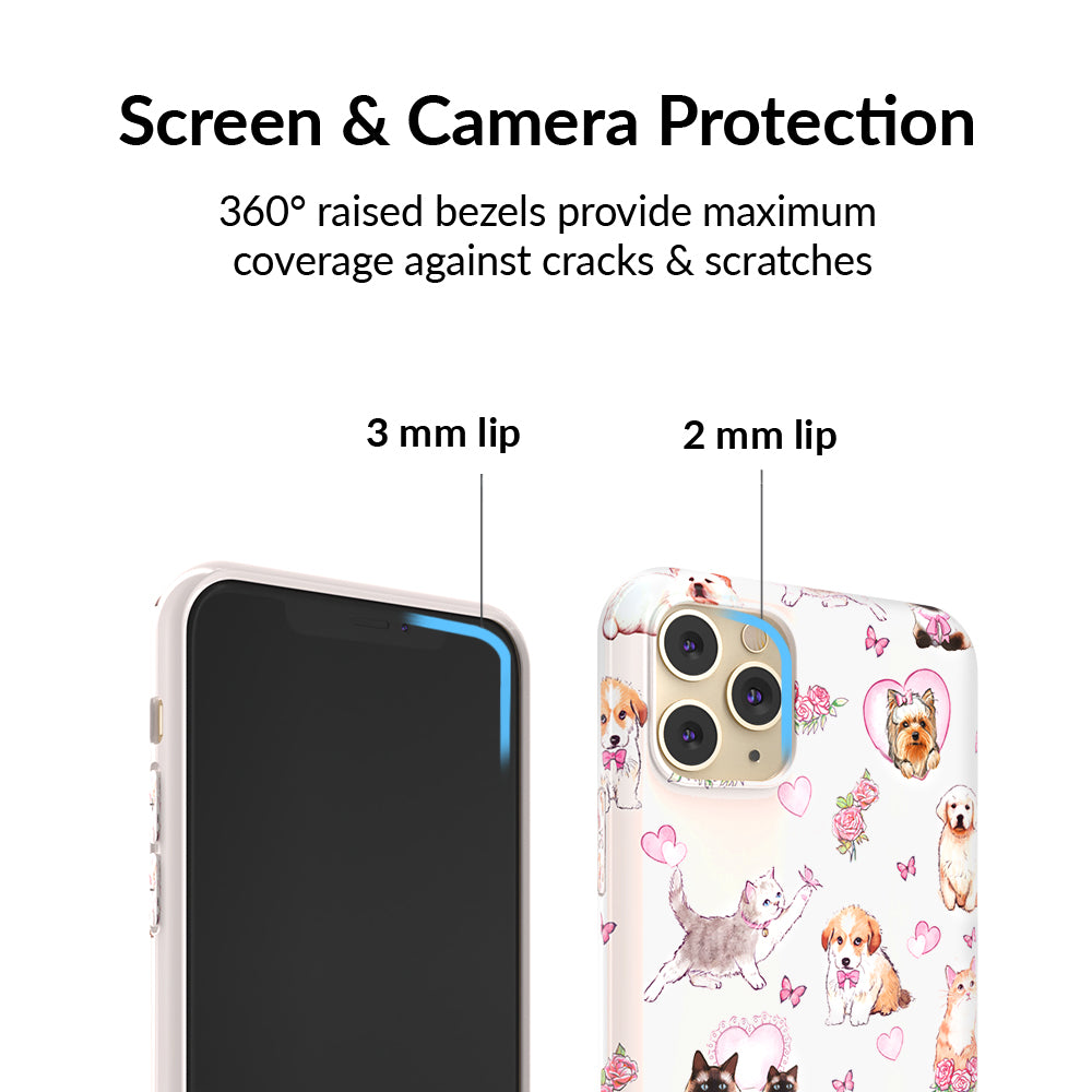 Cute Puppy & Kitten iPhone Case - Durable Protective Phone Cover for iPhone 12/13/14/15 - Perfect for Pet Lovers & Animal Enthusiasts - Great Gift for Dog & Cat Owners