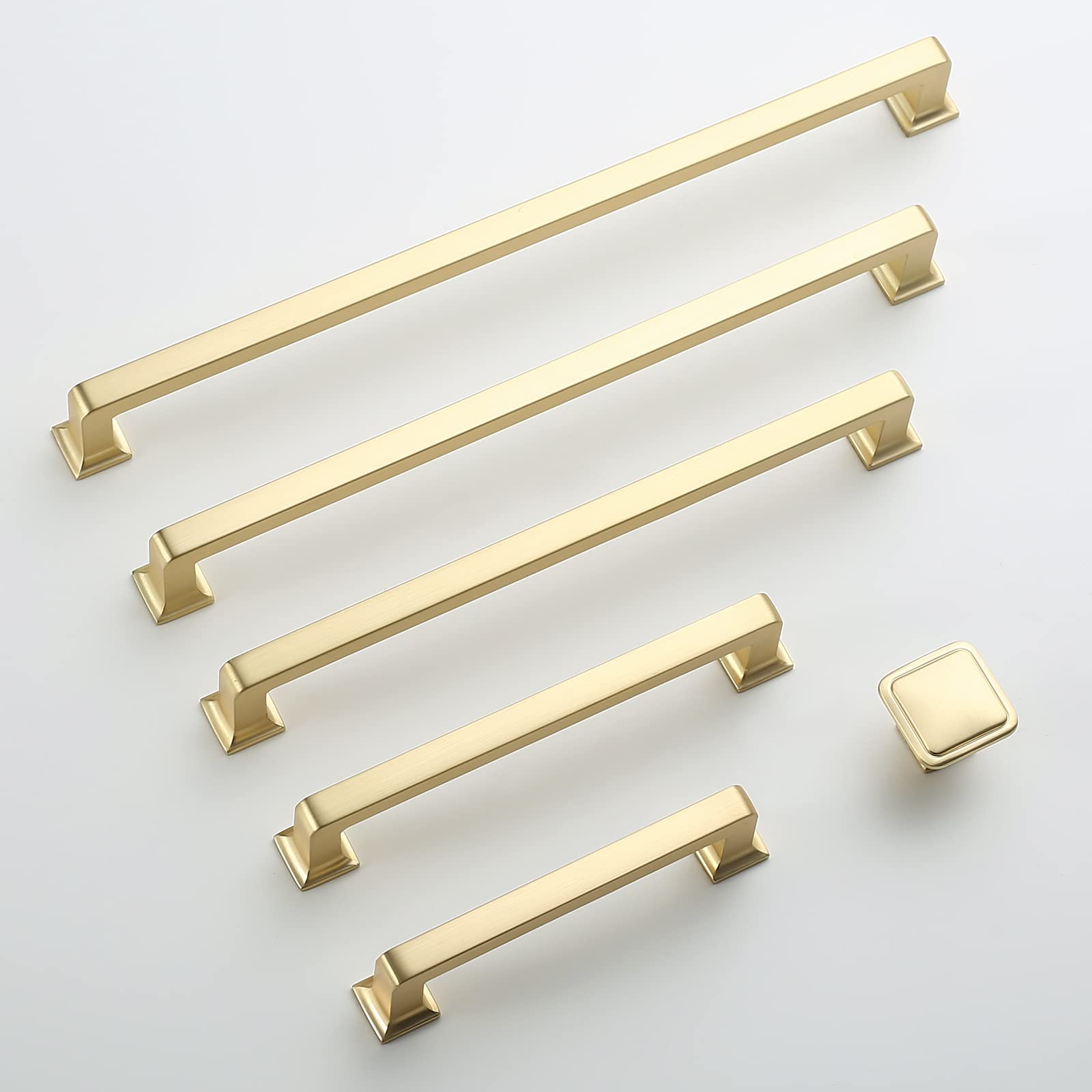5 Inch 20 Pack Brushed Brass Cabinet Pulls - Stylish Kitchen Cabinet Handles & Cupboard Hardware in Gold for Modern Cabinets, Drawers, and Furniture