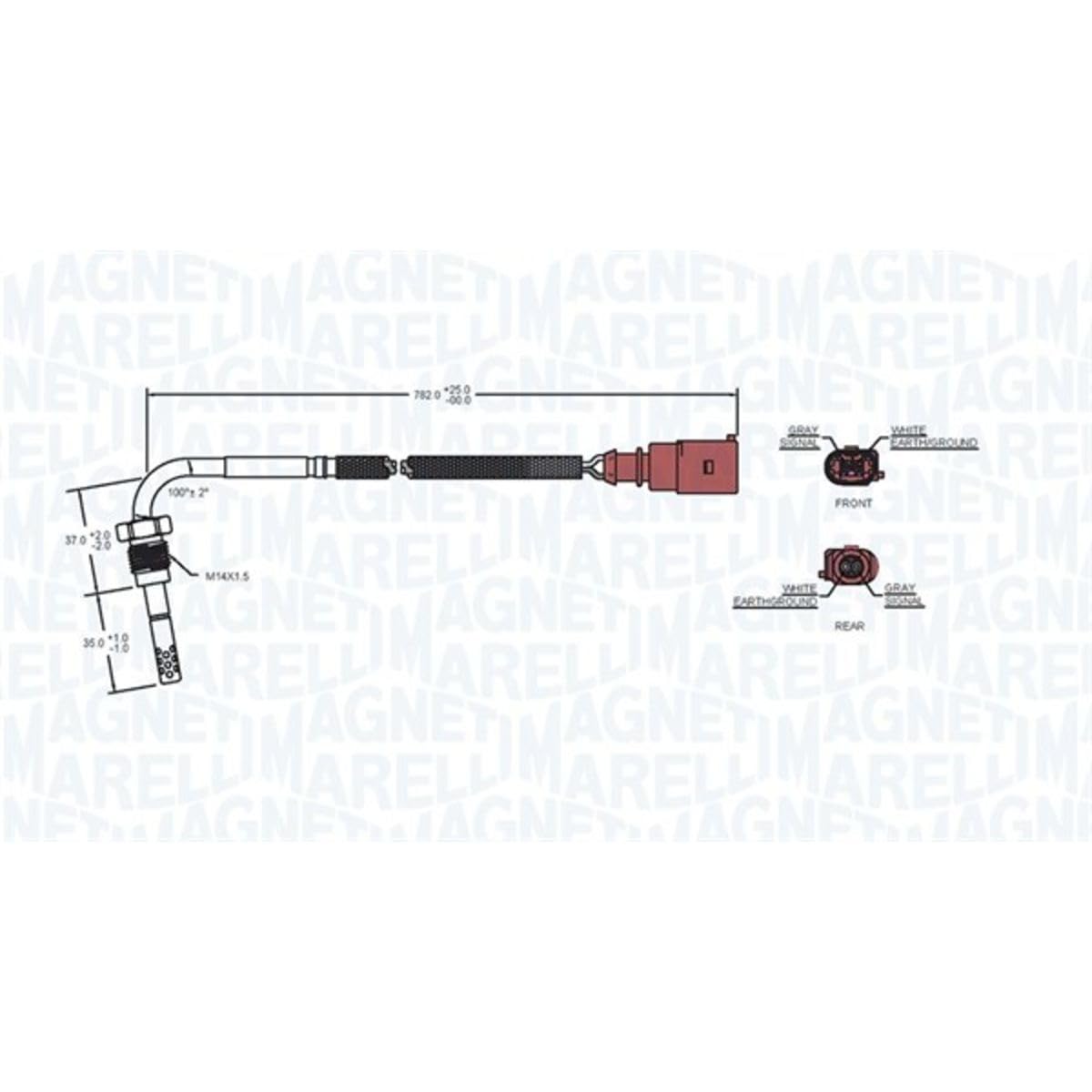 Magneti Marelli 172000125010 Exhaust Gas Temperature Sensor - High Performance EGT Sensor for Diesel & Gasoline Engines - Perfect for Automotive Repair & Engine Diagnostics