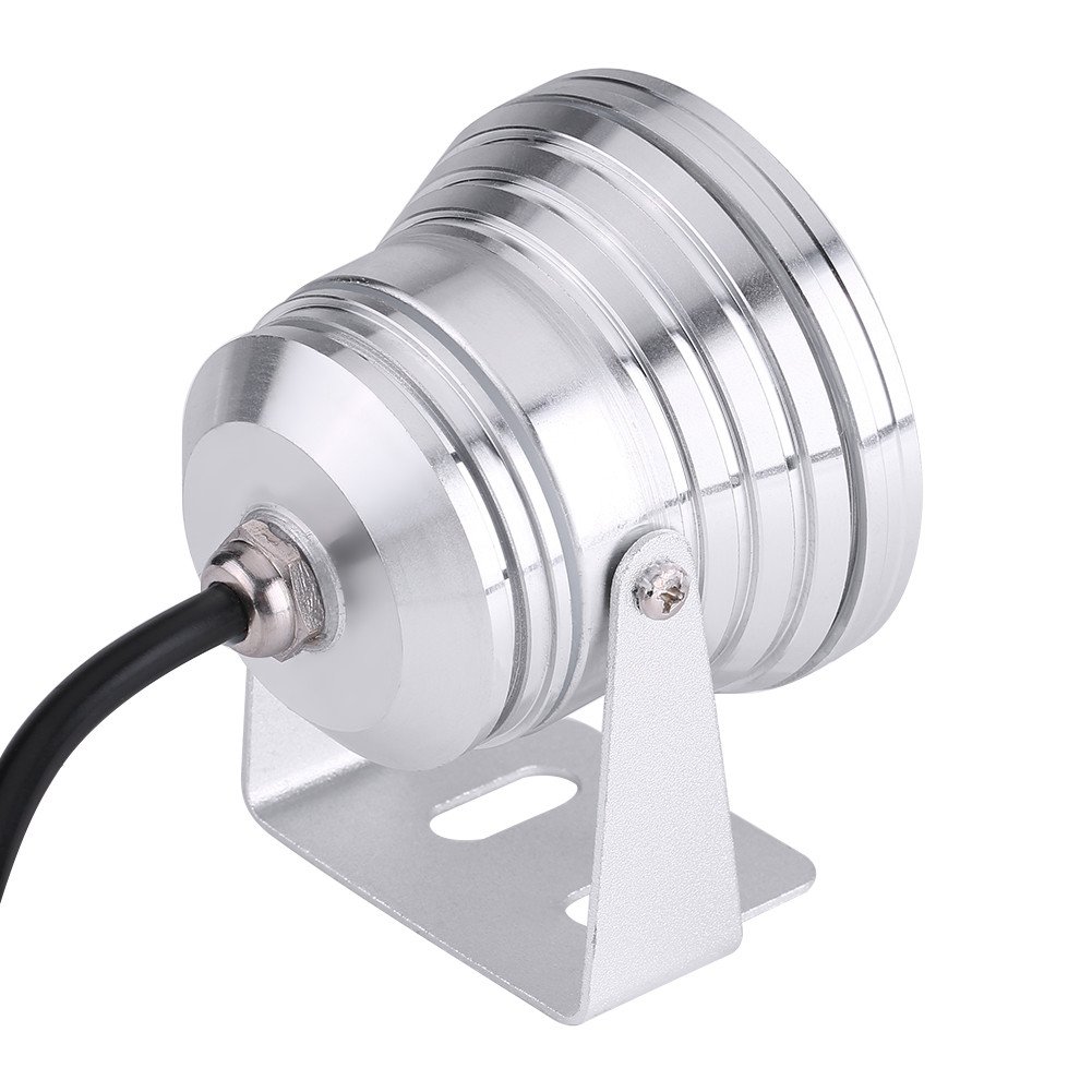 Acouto 12V RGB LED Marine Spotlight - 10W Waterproof Boat & Yacht Light with Remote Control (Silver White) | Perfect for Deck Lighting, Underwater Illumination & Nighttime Navigation