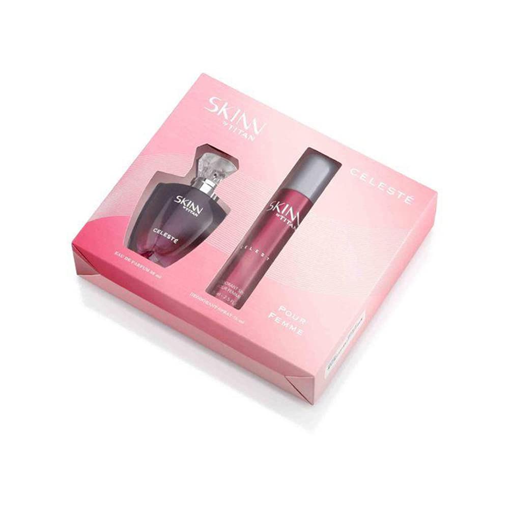 Skinn By Titan Women's Coffret Eau De Spicy Spray Perfume & Deodorant Set - 50ml + 75ml (2-Piece) | Long-Lasting Fragrance for Date Nights & Special Occasions