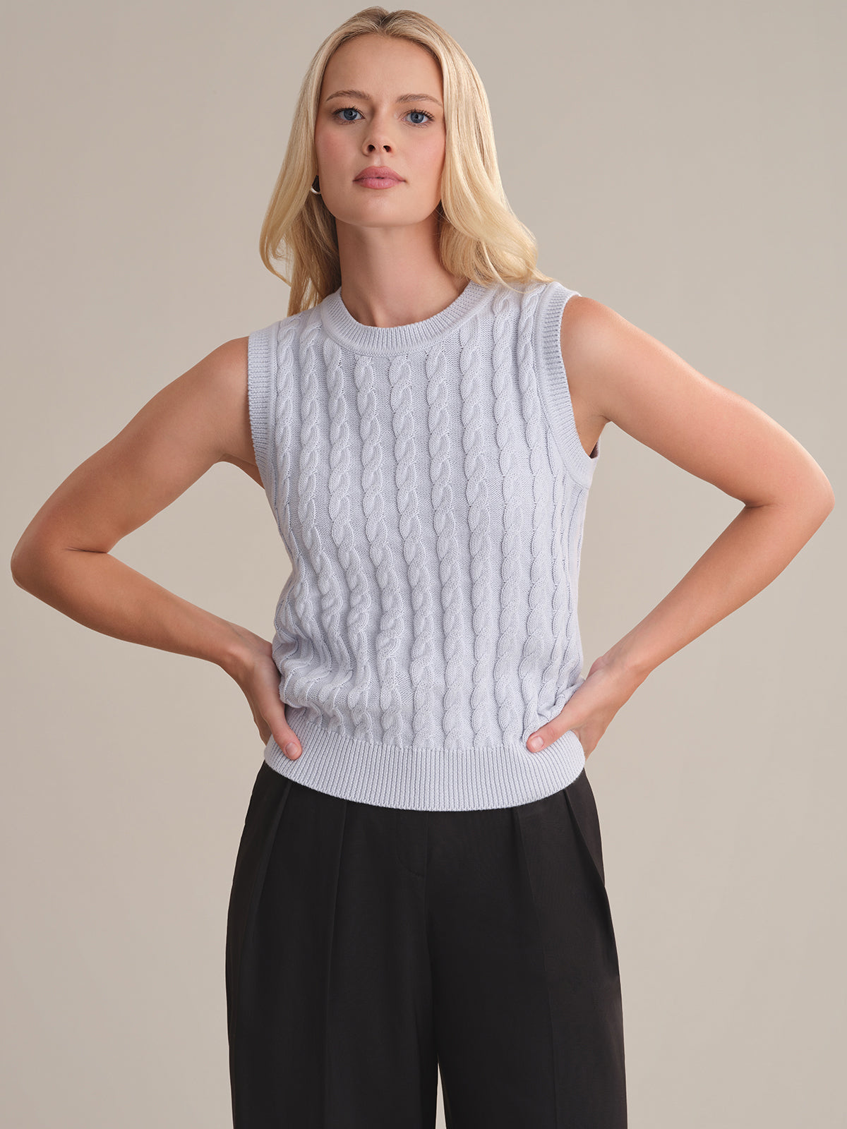 Ivy Cable Cotton Tank Top for Women - Soft Breathable Summer Sleeveless Shirt - Perfect for Casual Wear, Beach Outfits & Layering