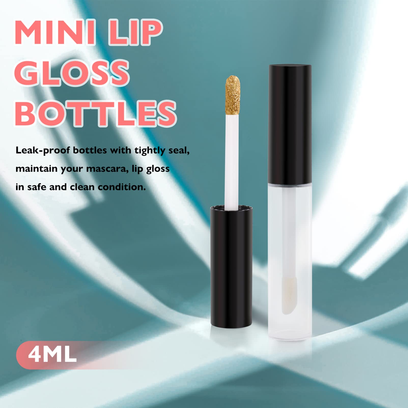 LALAFINA 12pcs Empty Lip Gloss Tubes with Lash & Eyebrow Brushes - Refillable Cosmetic Containers for DIY Lip Gloss, Eyeliner & Makeup - Perfect for Home, Salon & Travel Beauty Kits