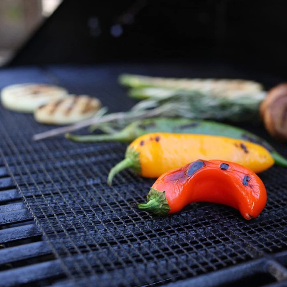 SOLUSTRE 2-Pack Stainless Steel Mesh Grill Mats - Heavy Duty BBQ Cooking Rack for Baking, Grilling & Cooling - Perfect for Outdoor BBQ, Camping, Backyard Parties & Kitchen Use