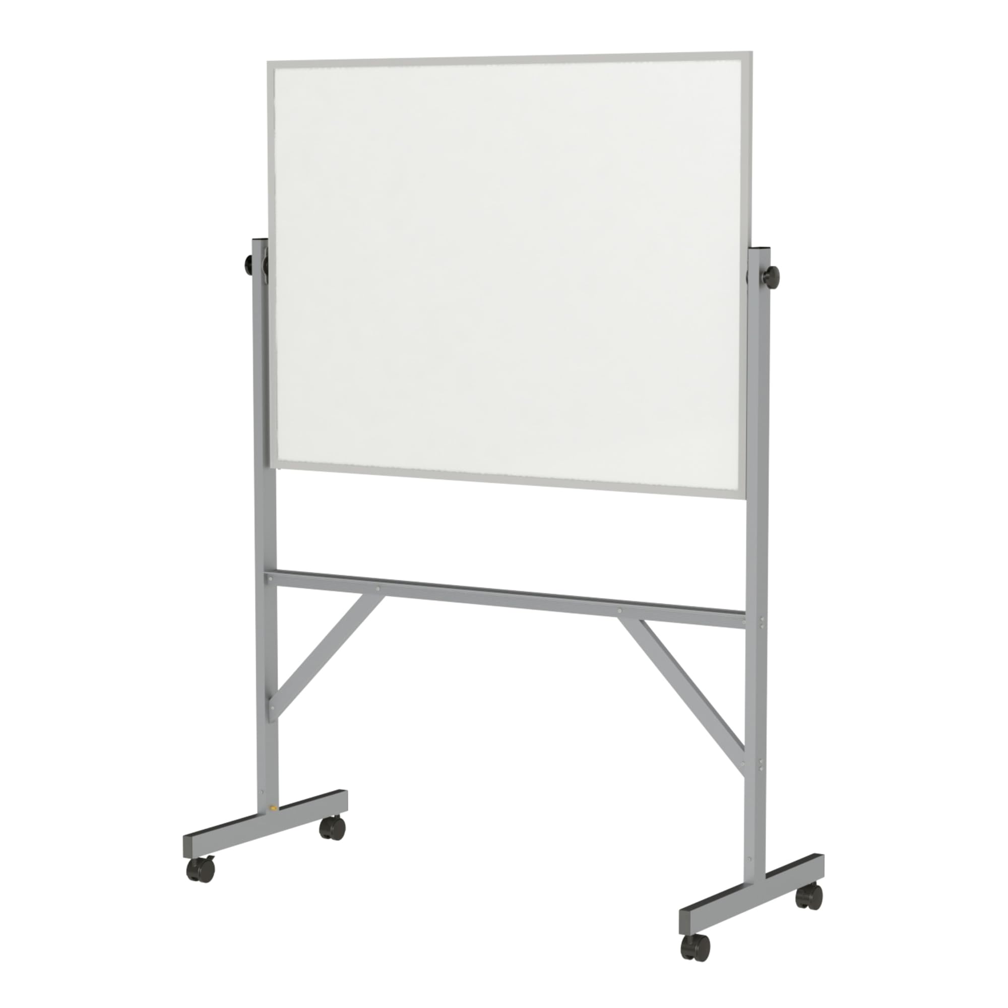 Ghent 3' H x 4' W Aluminum Frame Reversible Porcelain Whiteboard with 4 Markers & Eraser - Perfect for Classrooms, Offices, and Home Use