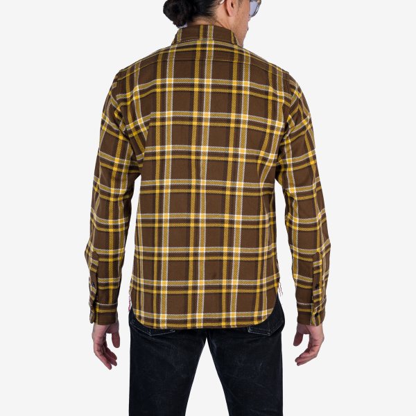 Iron Heart IHSH 378 Ultra Heavy Flannel Work Shirt - Crazy Check Brown Plaid for Men | Durable & Warm Winter Shirt for Outdoor Work, Camping & Casual Wear
