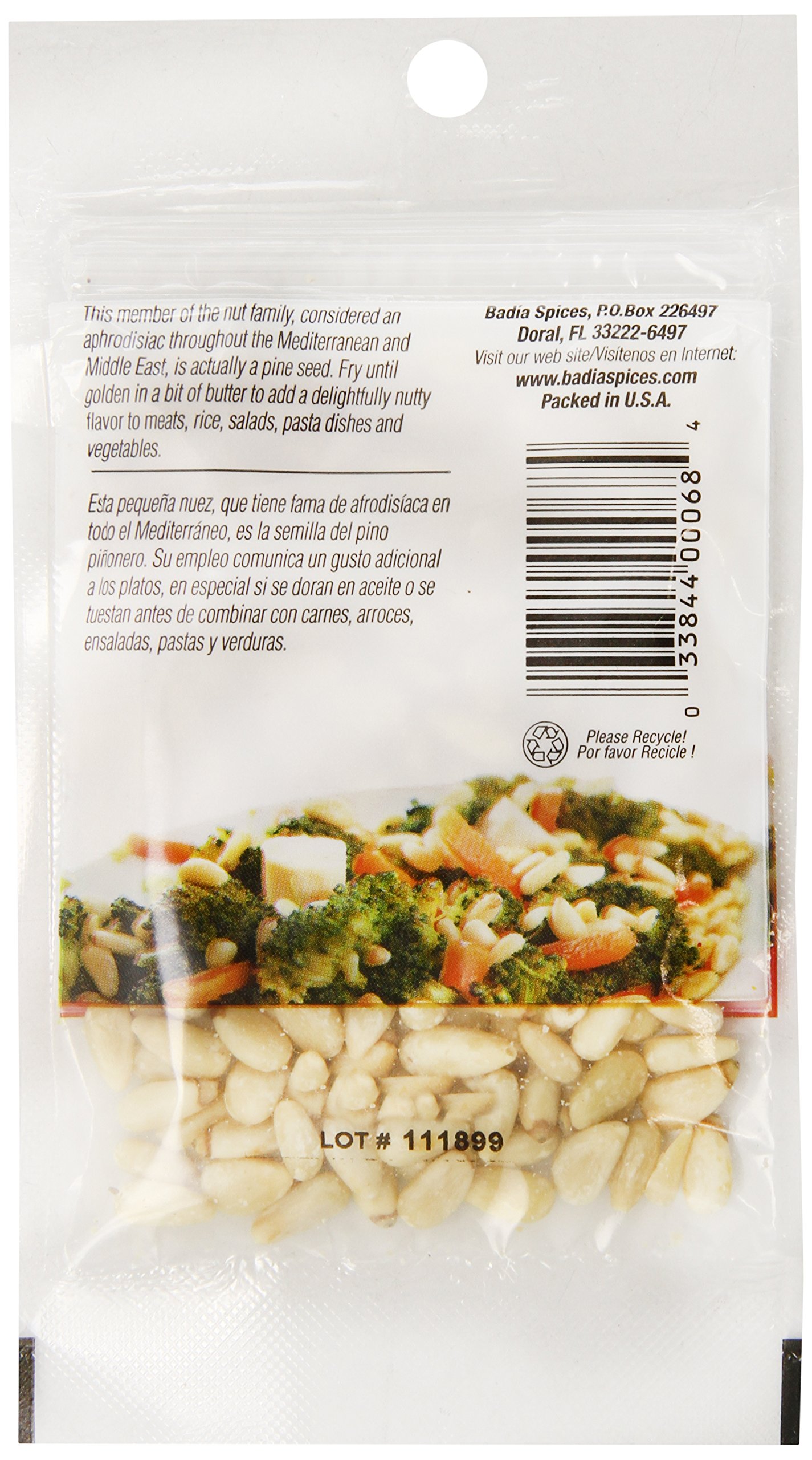 Badia Pine Nuts 1oz (Pack of 12) | Raw Shelled Pine Nuts for Cooking, Baking, Salads & Pesto | Premium Quality Mediterranean Pine Kernels for Italian Recipes & Healthy Snacks