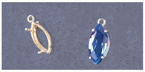 Premium 8x4mm 20x10mm Marquise Shape Solid Sterling Silver or 14k Gold Dangle Pendant & Earring Settings - Perfect for Handmade Jewelry, DIY Crafting, and Gift Giving