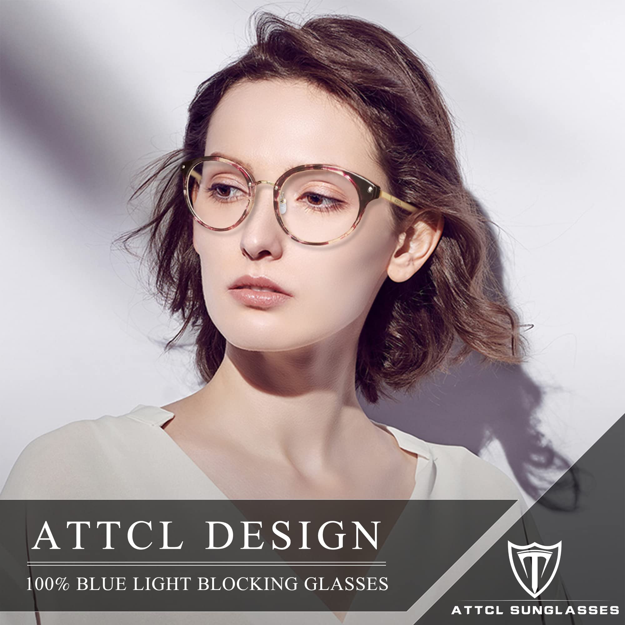 ATTCL Blue Light Blocking Glasses for Women & Men - Anti Eye Strain Computer Gaming Reading Glasses with UV Protection - Perfect for Office Work, Online Classes & Nighttime Screen Use