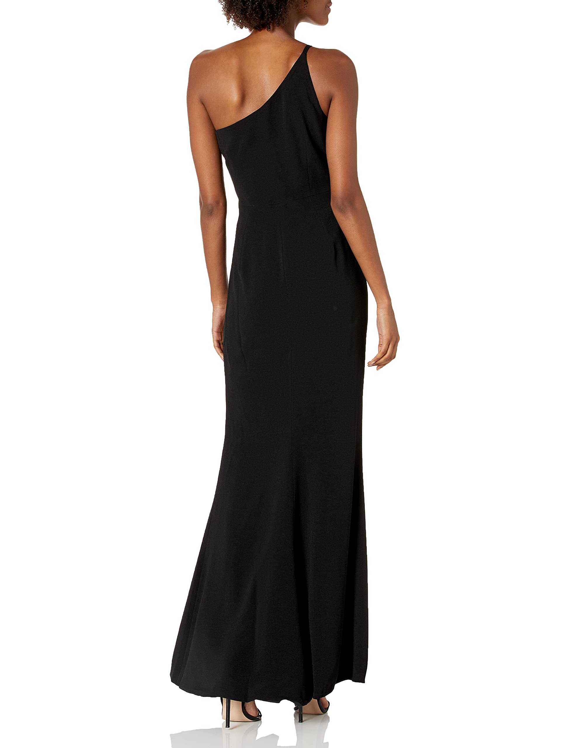 Dress the Population Women's Amy Asymmetrical Neckline Sleeveless High Slit Maxi Dress - Elegant Formal Gown for Weddings, Parties & Evening Events