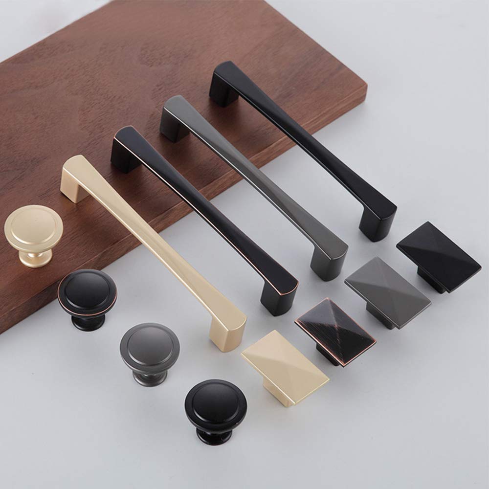 2 Pack Black Long Cabinet Handles - 105mm Contemporary Pulls for Drawers & Cabinets - Modern Hardware Knobs for Kitchen, Bathroom & Furniture (L 105mm)