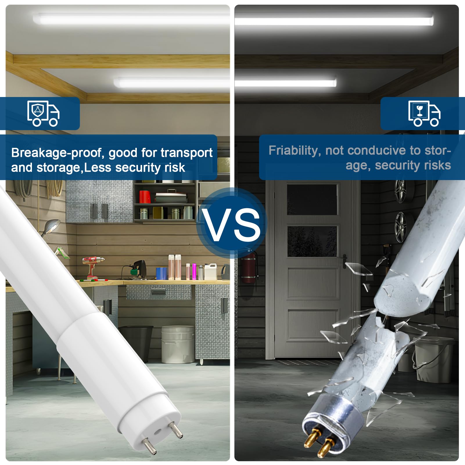 30 Pack T8 LED Bulbs 4 Foot - 14W 5000K Daylight White LED Fluorescent Tube Replacement (2450 LM) - Plug & Play or Ballast Bypass - Frosted Cover for Office, Garage, Warehouse Lighting