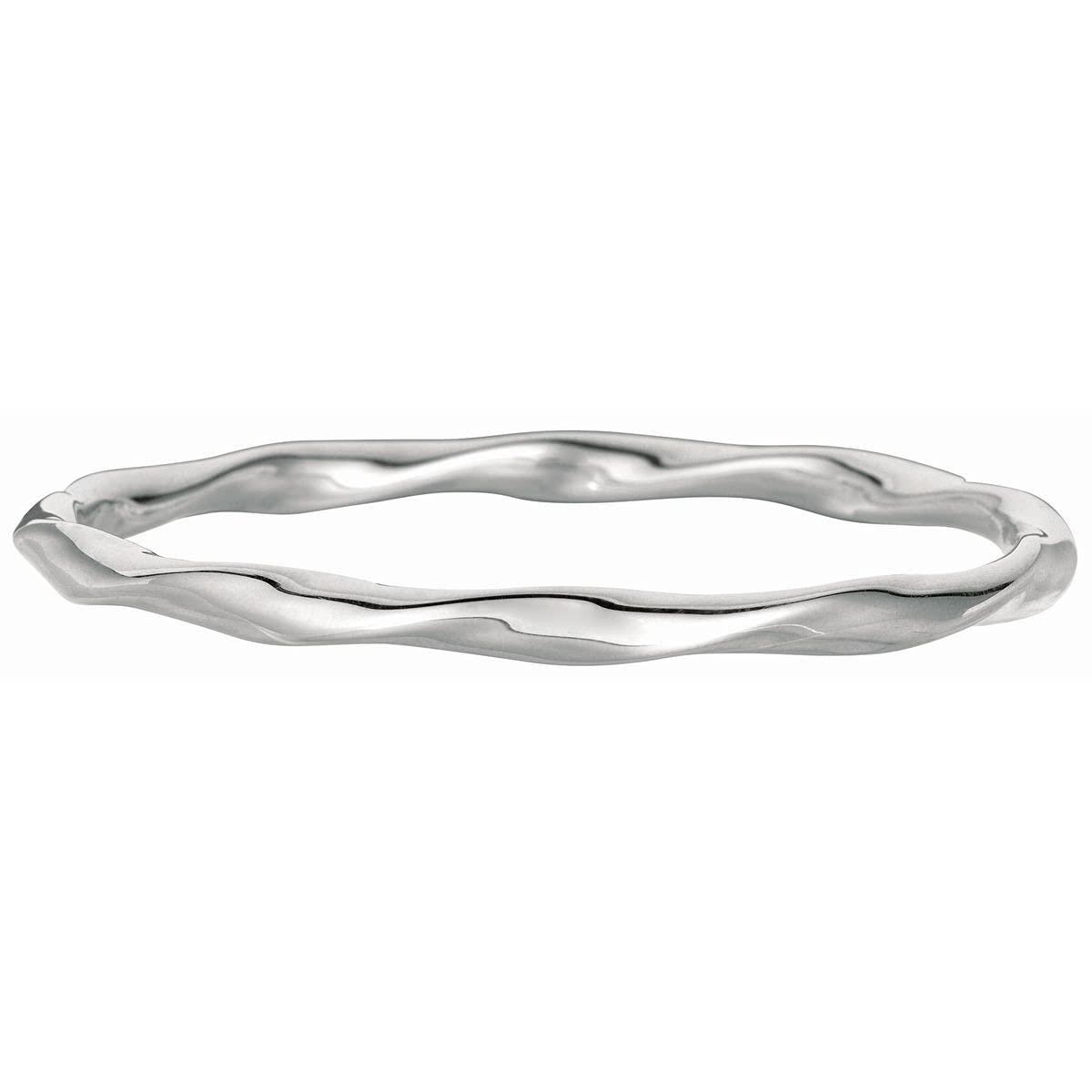 Sterling Silver Stackable Slip-On Bangle Bracelet for Women - 5.3mm Polished White Silver - Perfect for Layering, Everyday Wear & Gift Giving