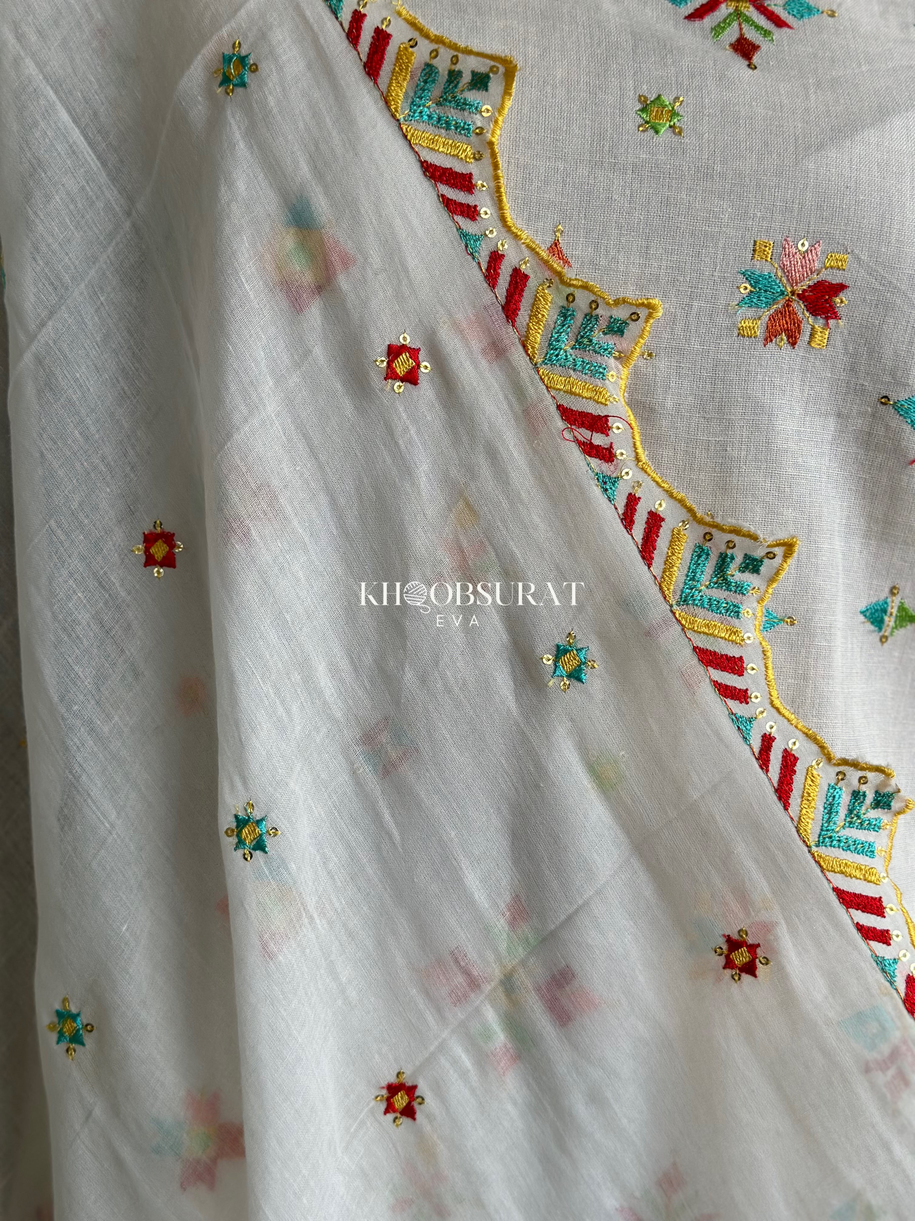 Divine White Cotton Kurta Suit Set for Women | Elegant Indian Ethnic Wear | Perfect for Festivals, Weddings & Special Occasions