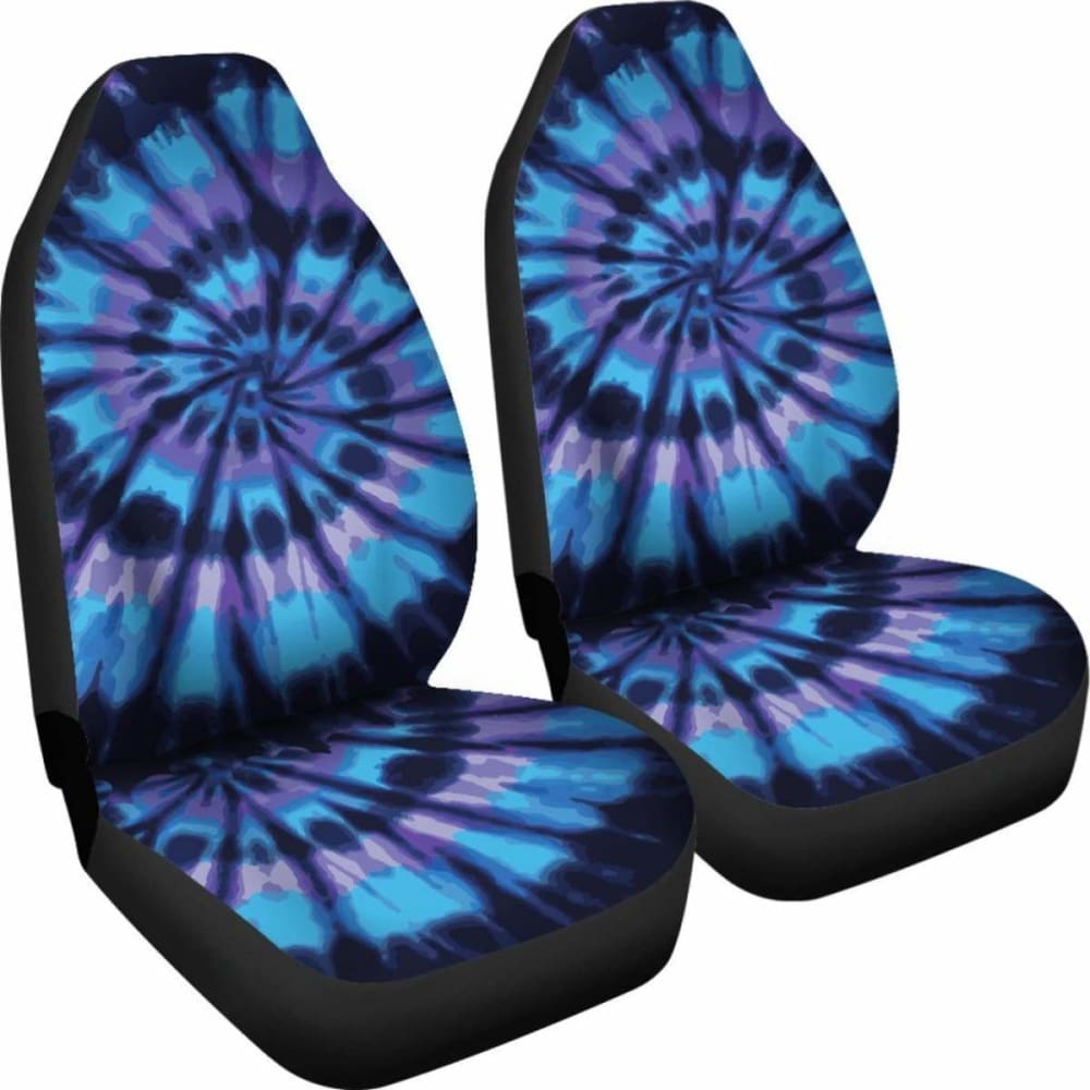 Blue Tie Dye Car Seat Covers - Waterproof & Universal Fit for Sedans, SUVs, Trucks - Boho Style Interior Upgrade for Road Trips & Daily Commute