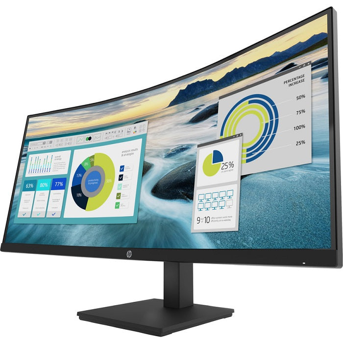 HP P34HC G4 34-Inch WQHD Curved Monitor with USB-C Hub & KVM Switch - Ultra-Wide Screen for Home Office, Gaming & Multitasking