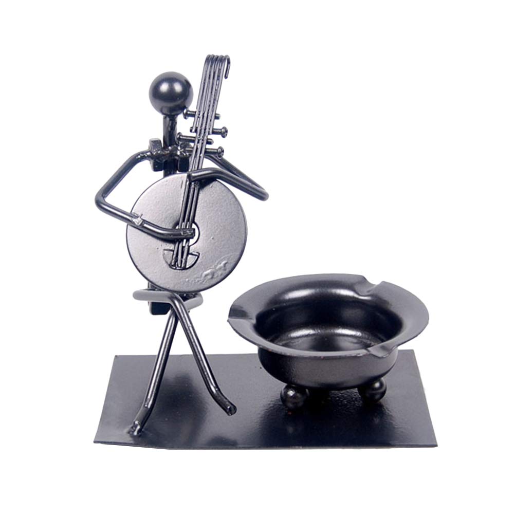 ARTIBETTER 1PC Iron Band Electric Guitar Metal Ashtray - Vintage Smoking Accessory for Music Lovers, Man Cave Decor, Smoking Room & Bar Essentials