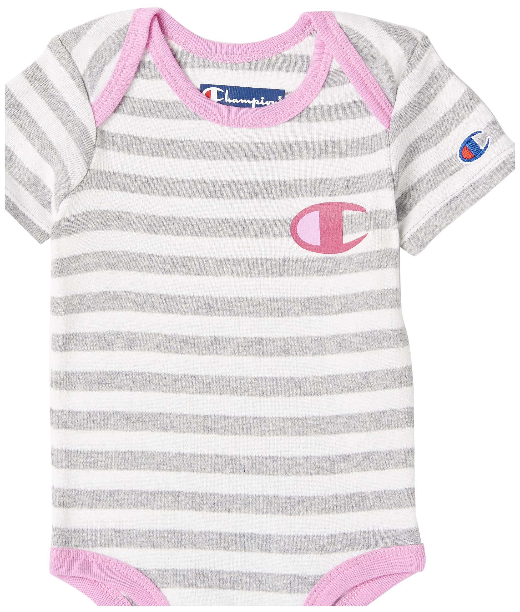 Champion 5-Pack Short Sleeve Baby Bodysuits - Gender Neutral Infant Clothes for 0-6 Months - Soft Cotton Onesies in Multiple Colors - Perfect for Everyday Wear, Playtime & Photo Shoots
