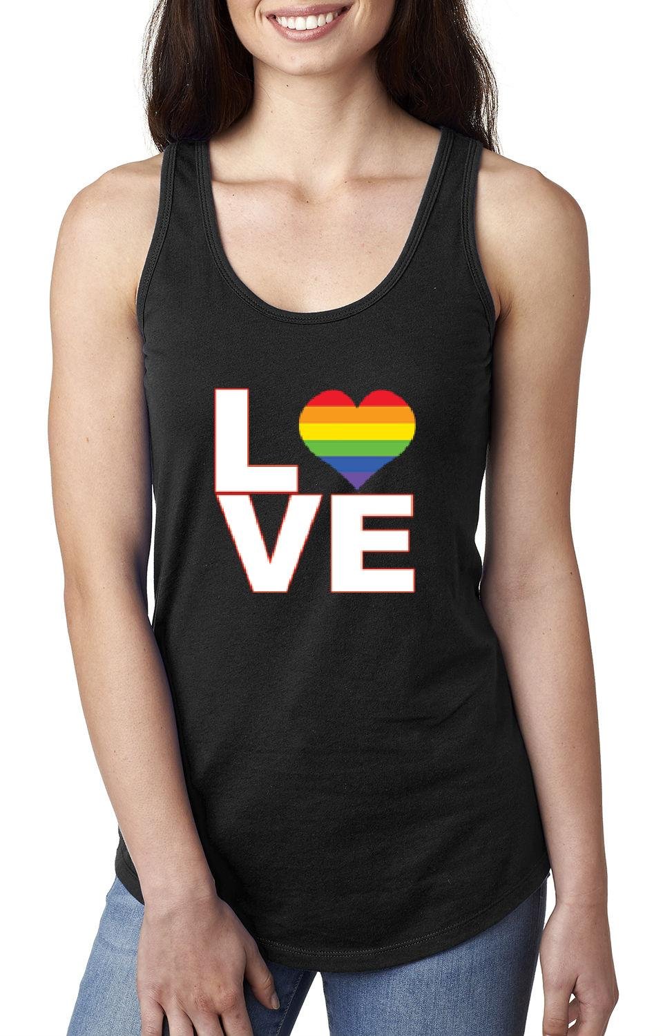 LGBTQ+ Pride Rainbow Flag Women's Racerback Tank Top - Next Level Comfort for Gay Pride Events, Parades & Everyday Wear