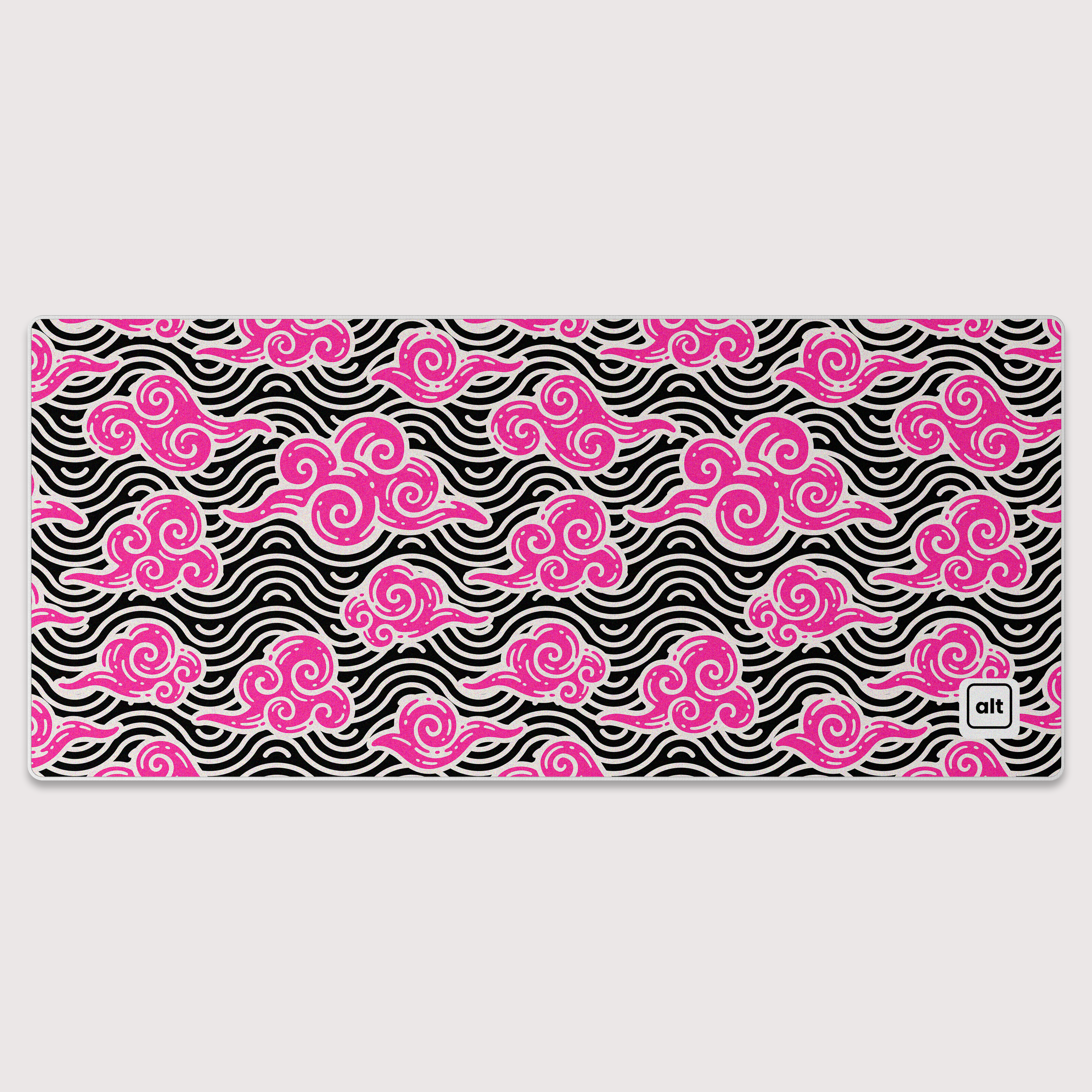Pink Anime Clouds Gaming Mouse Pad - Soft Non-Slip Rubber Base for PC & Laptop - Perfect for Office, Gaming & Home Use
