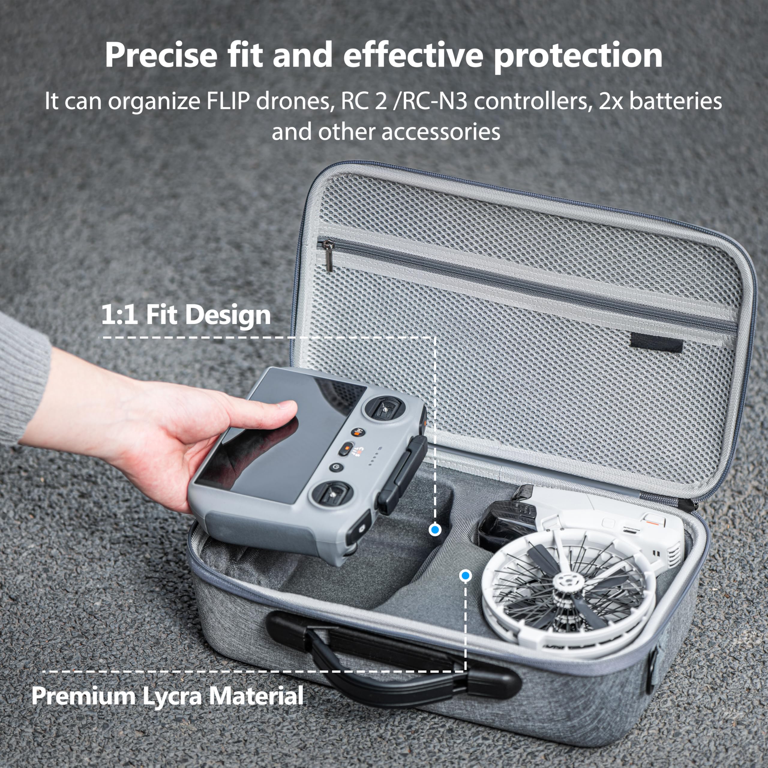 DJI Flip Fly More Combo Shoulder Bag - Portable Carrying Case for DJI Flip Drone with 3 Battery Slots & RC 2/N3 Controller Storage - Perfect for Travel, Outdoor Adventures & Drone Accessories Protection