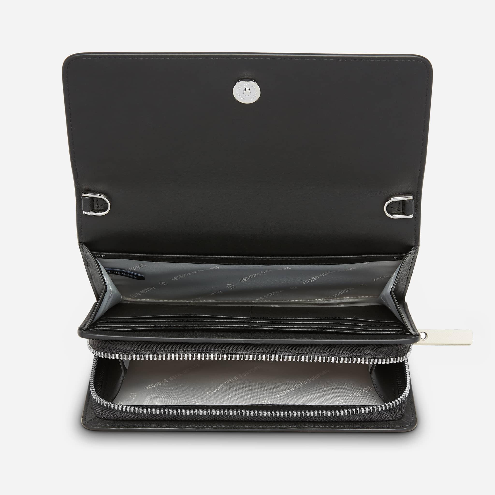 Genuine Leather Clutch Wallet for Women - Slim RFID Blocking Card Holder with Wristlet Strap - Perfect for Parties, Travel & Everyday Use
