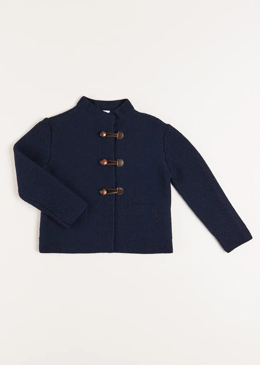 Navy Blue Toggle Fastening Cardigan for Kids (12 Months to 10 Years) - Perfect for School, Playdates & Outdoor Adventures