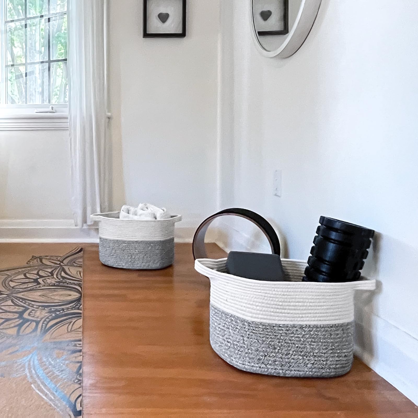 Goodpick Woven Storage Baskets 3-Pack - Organize Shelves, Nursery & Home Decor