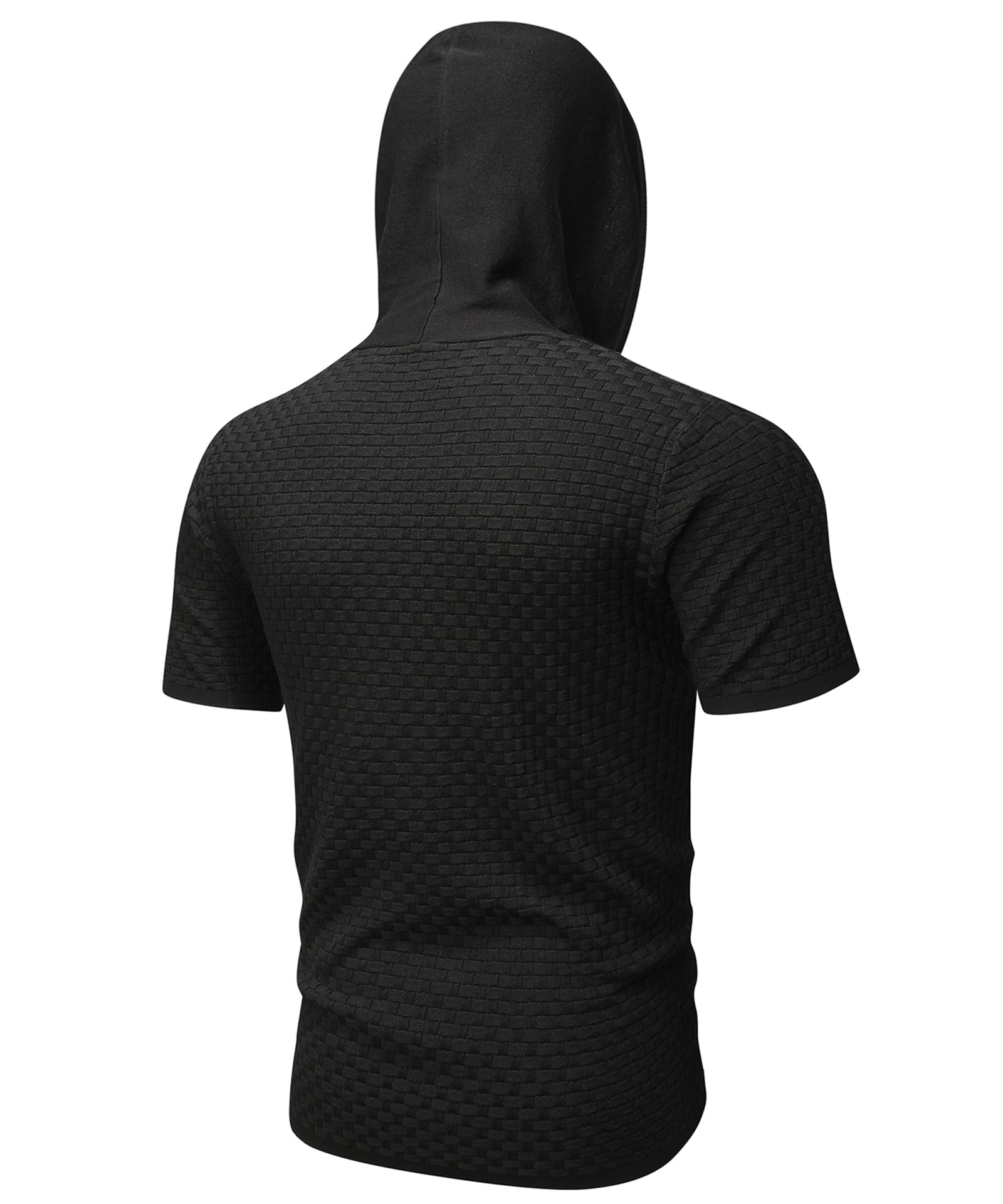 Zaitun Men's Short Sleeve Hoodie Shirt - Casual Waffle Knit Pullover Sweater for Men | Lightweight Summer Top for Outdoor Activities, Travel & Lounge Wear