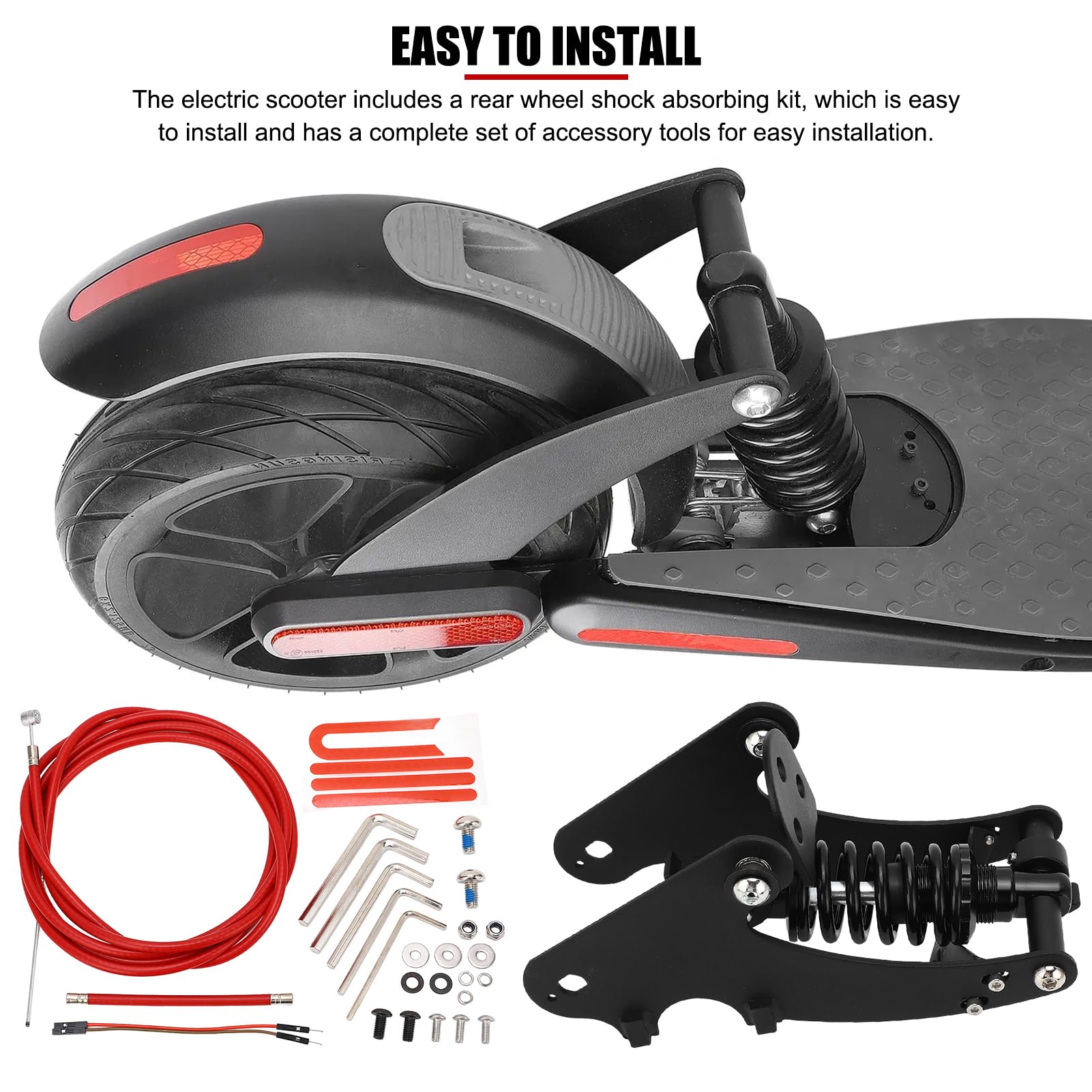 EVTSCAN Aluminum Alloy Rear Suspension Kit for Xiaomi M365 & 1S Electric Scooters - High Density Shock Absorber for Smoother Ride | Perfect for Commuting & Urban Travel