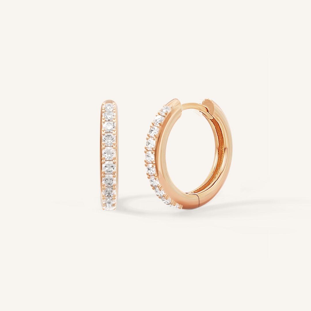 Ruby Hoops Earrings - 14K Gold Plated Dainty Hoop Earrings for Women | Perfect for Everyday Wear, Parties & Gifts