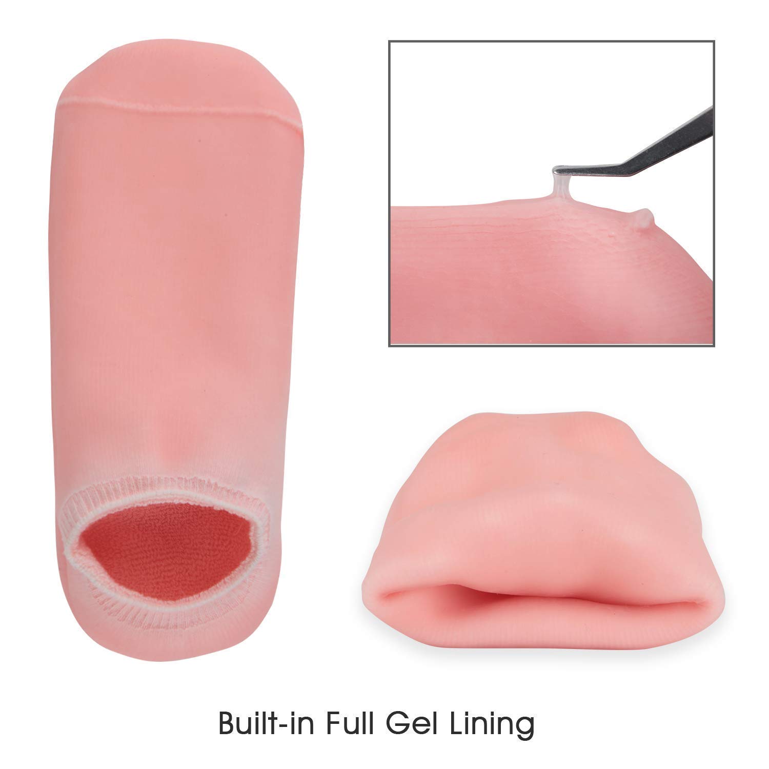 NGEL Soft Moisturizing Gel Socks - Repair & Soften Dry Cracked Feet | Spa Treatment with Essential Oils & Vitamins | Gel Lined Foot Care for Dry Skin Relief (Color May Vary) | Perfect for At-Home Pedicures, Overnight Foot Treatment & Post-Shoe Comfort
