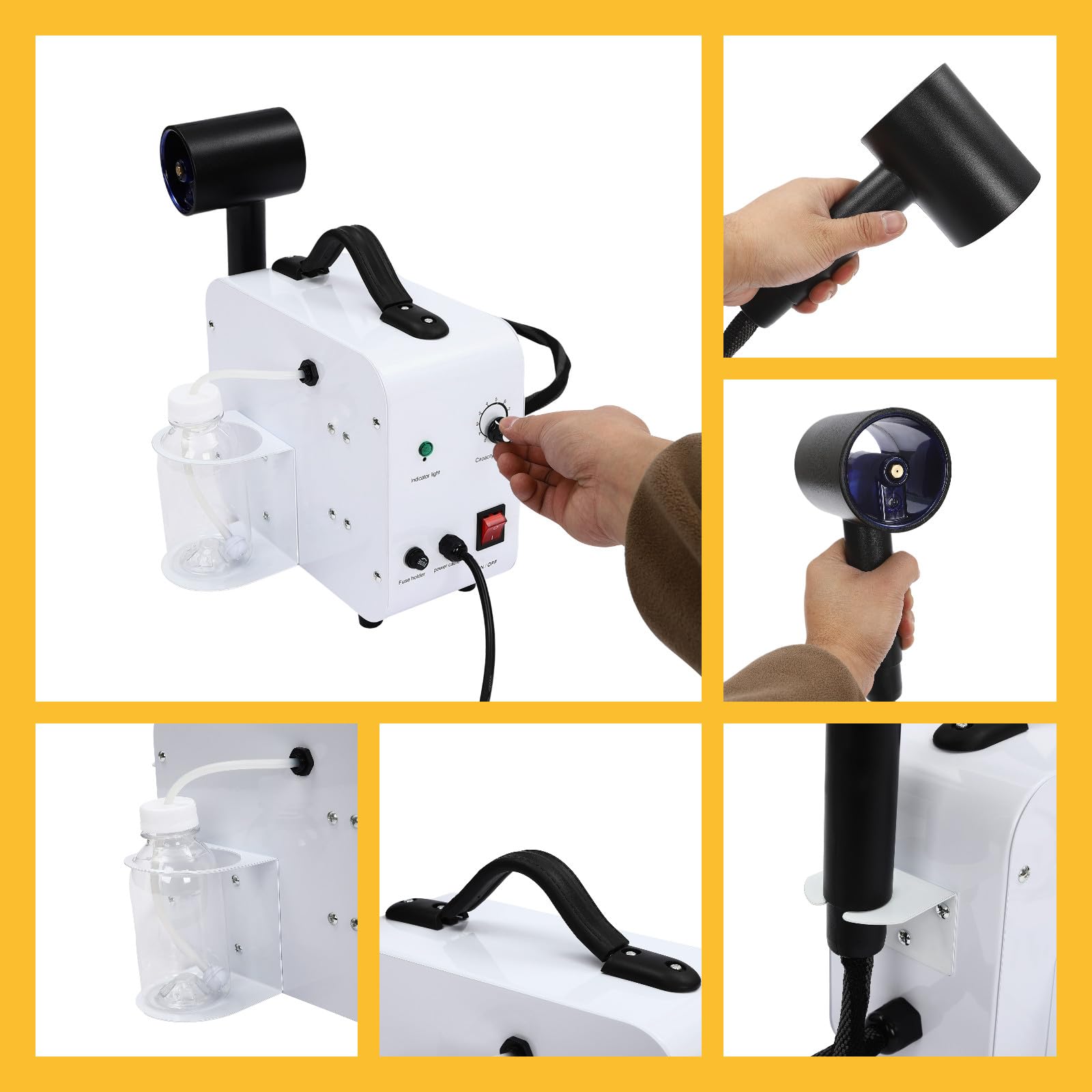 Professional 1300W Nano Hair Steamer with Adjustable Mist Levels (1-10) - Salon-Grade Hydrating & Repair Treatment for Perming, Dyeing & Damaged Hair - Includes Nozzle & 11.83 oz Water Tank (10.24×4.72×8.27in) - Perfect for Home Salon Use & Professional Hair Care