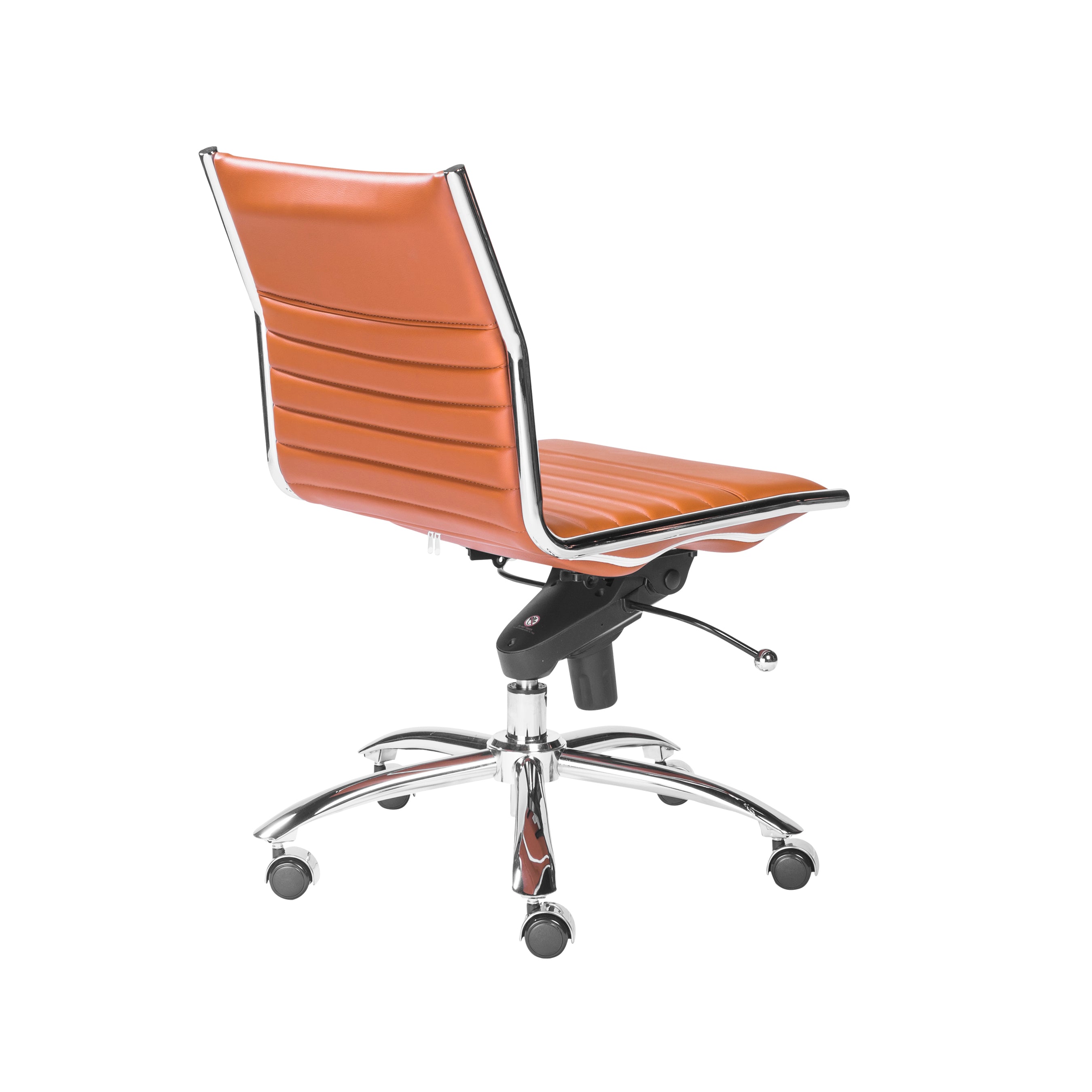 Euro Style Dirk Low Back Office Chair - Armless Ergonomic Design with Chrome Steel Base for Home, Office & Workspace Comfort