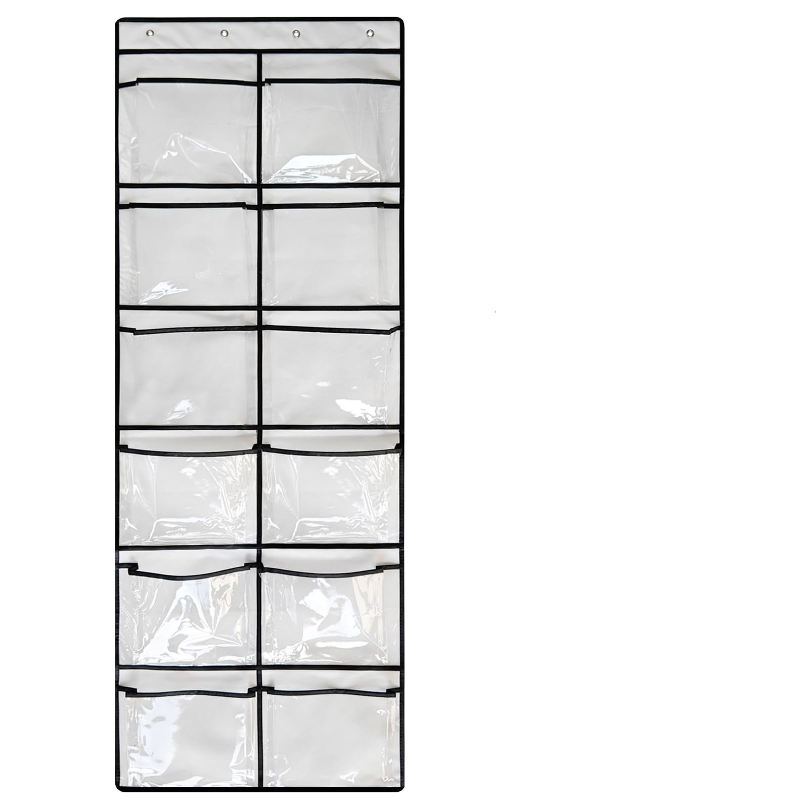 Breathable Mesh Over The Door Shoe Organizer - 12 Pockets for Men & Women - Clear Hanging Closet Storage for Shoes | Perfect for Small Spaces, Dorm Rooms & Entryway Organization