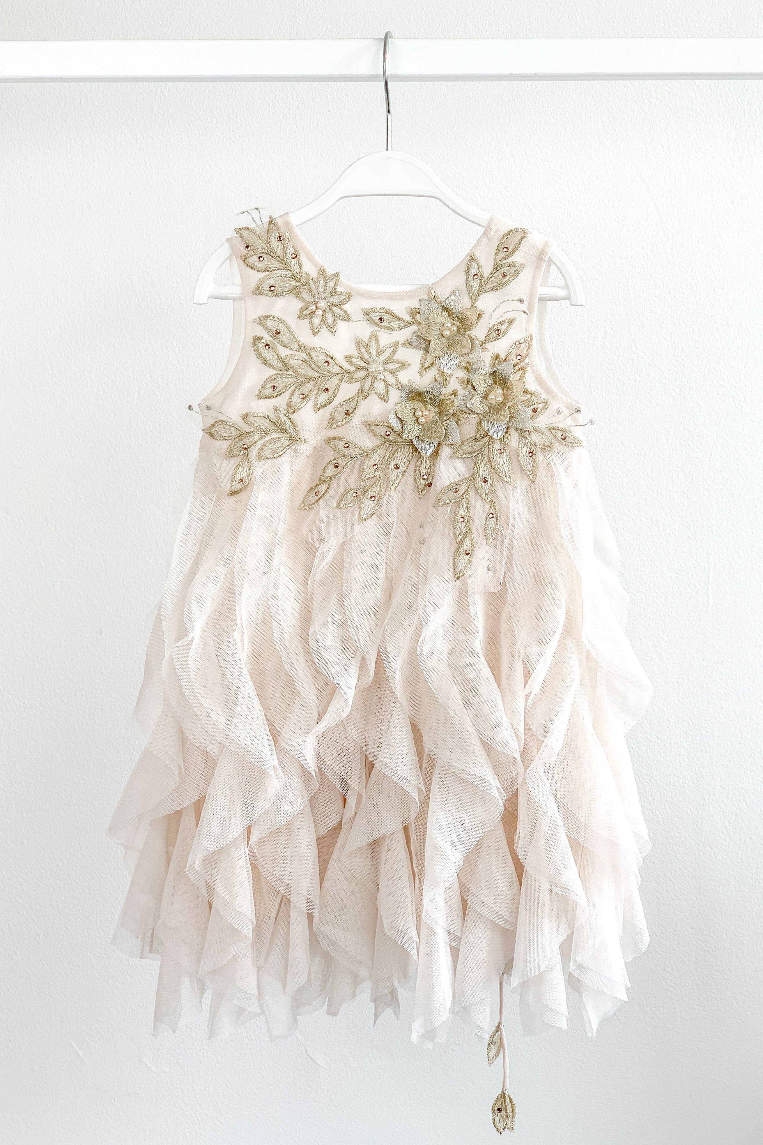 Sophie 3D Floral Tulle Dress for Girls - Elegant Party Gown for Weddings, Birthday Celebrations & Special Occasions