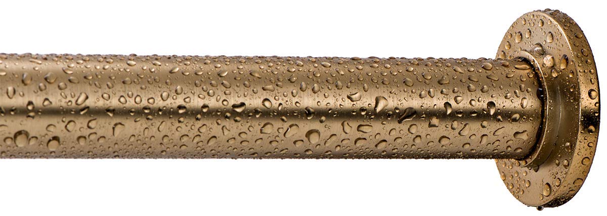 Ivilon Spring Tension Curtain Rod - Adjustable 16 to 24 Inch, Warm Gold Finish for Small Windows, Bathrooms, and Showers
