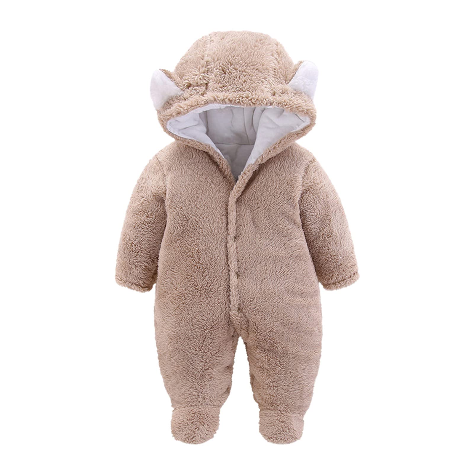 JMMSlmax Cute Fleece Hooded Snowsuit Jumpsuit for Baby Toddler & Newborn - Winter Warm Outfit for Girls & Boys | Perfect for Snow Play, Outdoor Adventures & Cold Weather Protection