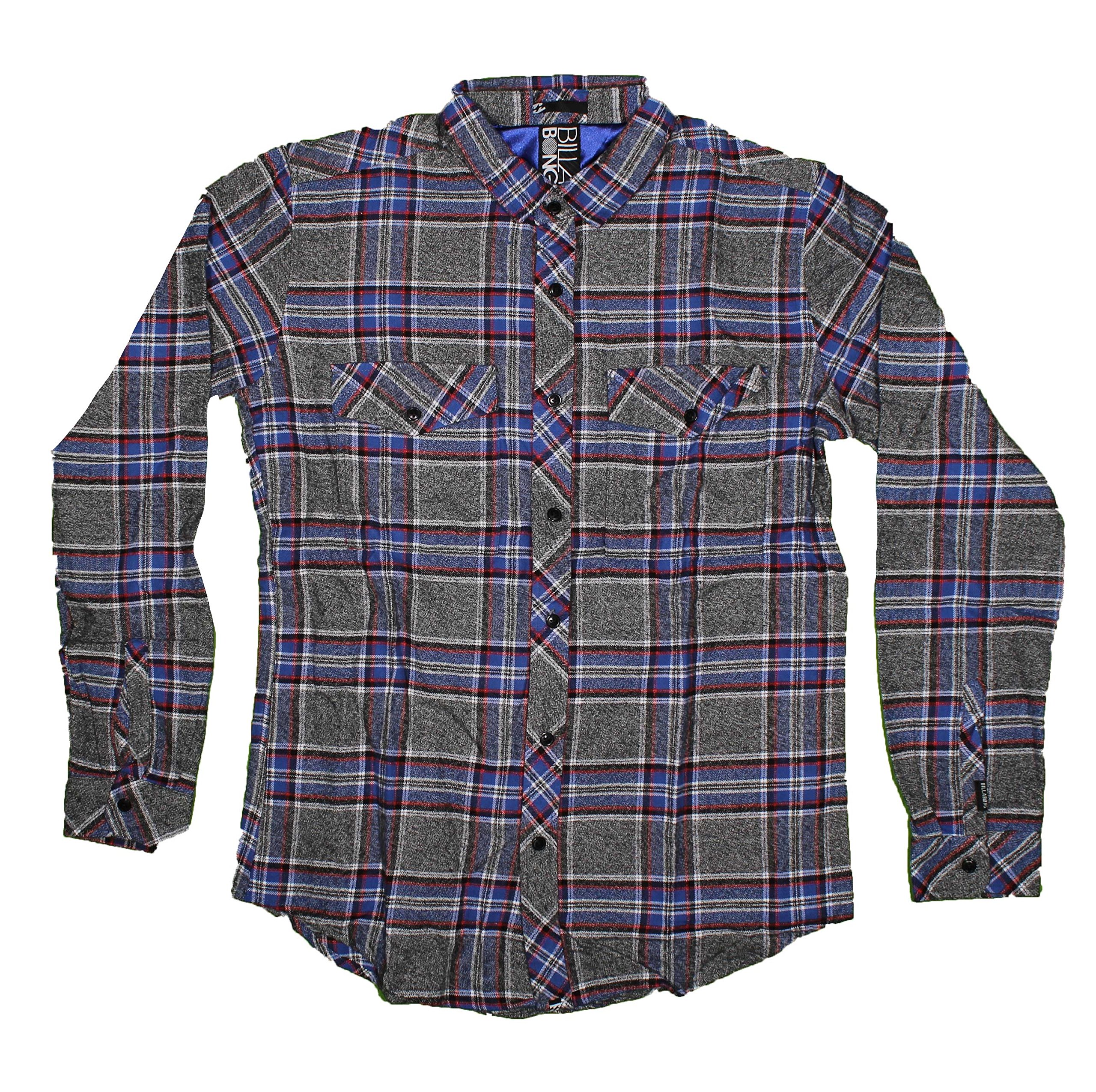 Billabong Long Sleeve Button Down Shirt for Men - Casual Tumbler Style Shirt in Grey | Perfect for Beach, Surfing & Outdoor Activities