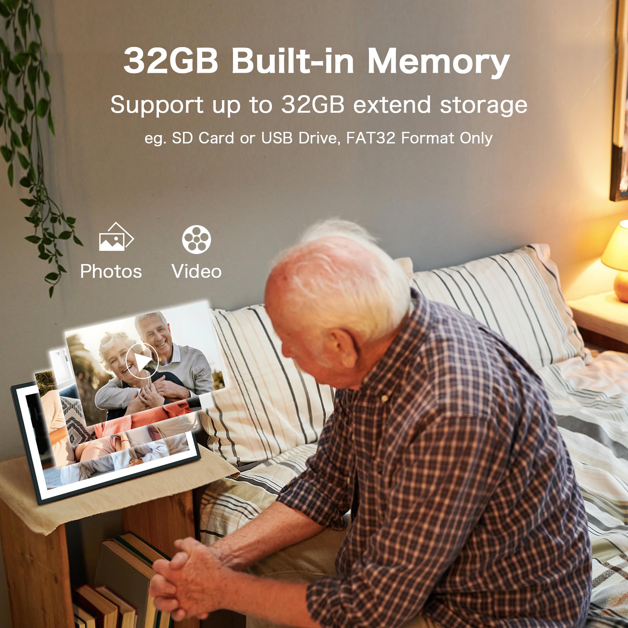 15.6 Inch WiFi Digital Picture Frame - 32GB Storage, 1920x1080 IPS HD Touch Screen, Wall Mount & Tabletop Display - Share Photos & Videos Instantly - Perfect Gift for Mom, Birthday & Wedding Decor - Home & Office Digital Photo Display