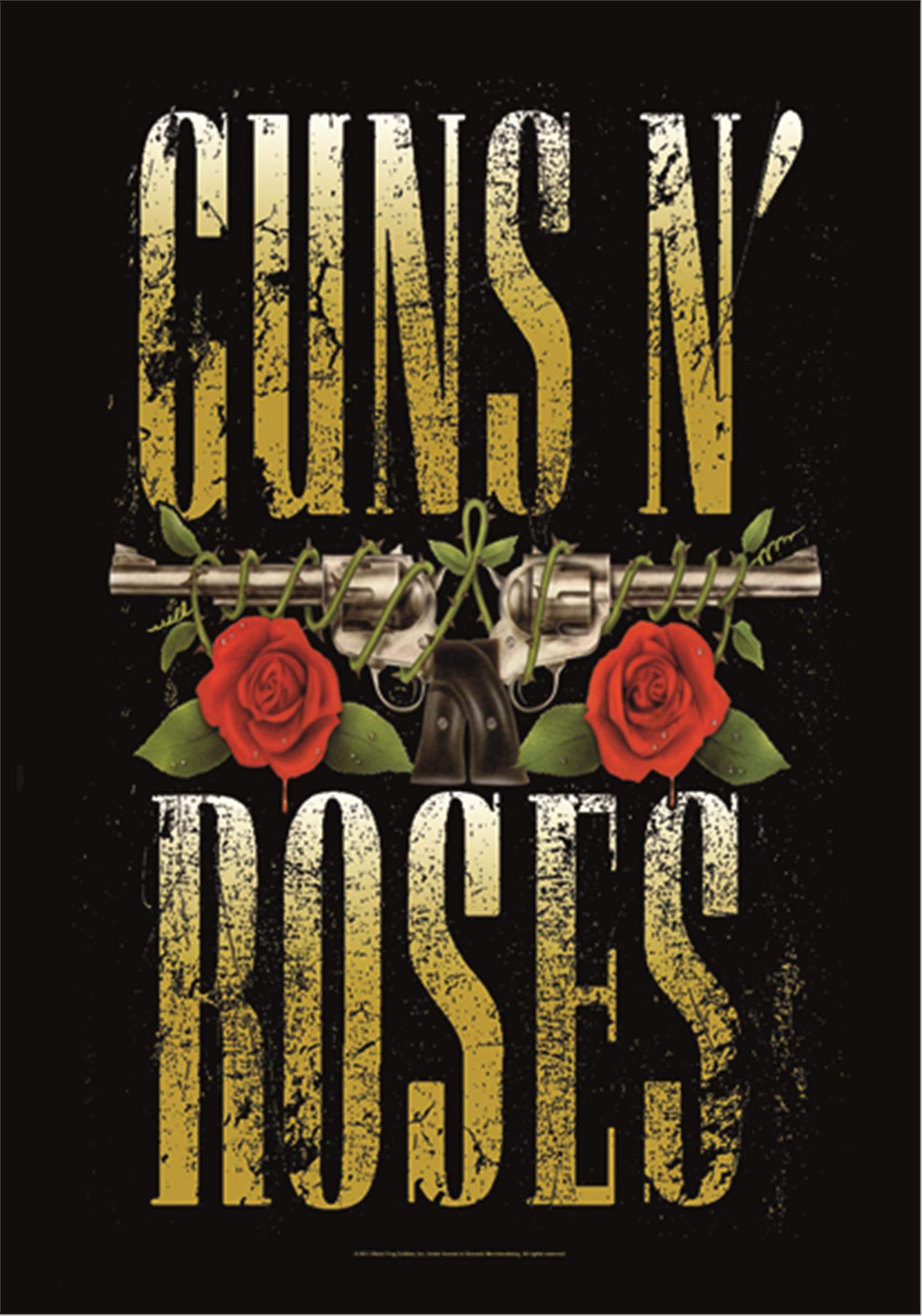 Guns N' Roses Large Fabric Poster 44x30 Inches - Big Guns Band Flag for Wall Decor, Room Aesthetic, Concerts & Rock Music Fan Gifts