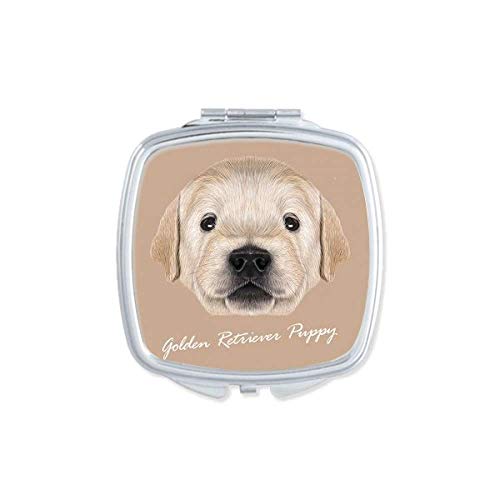 DIYthinker Golden Retriever Puppy Dog Mirror - Portable Compact Double Sided Makeup Mirror for Travel, Home Vanity & Handbag | Cute Pet Lover Gift