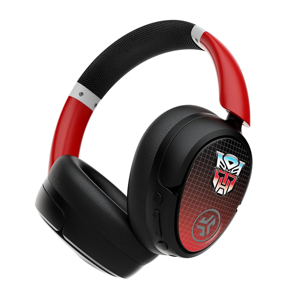 JLab JBuds Lux ANC Limited Edition Transformers Autobot Wireless Headphones - Hybrid Active Noise Cancelling, Customizable Sound, Spatial Audio Compatible, Premium Over-Ear Bluetooth Headset for Travel, Work & Gaming