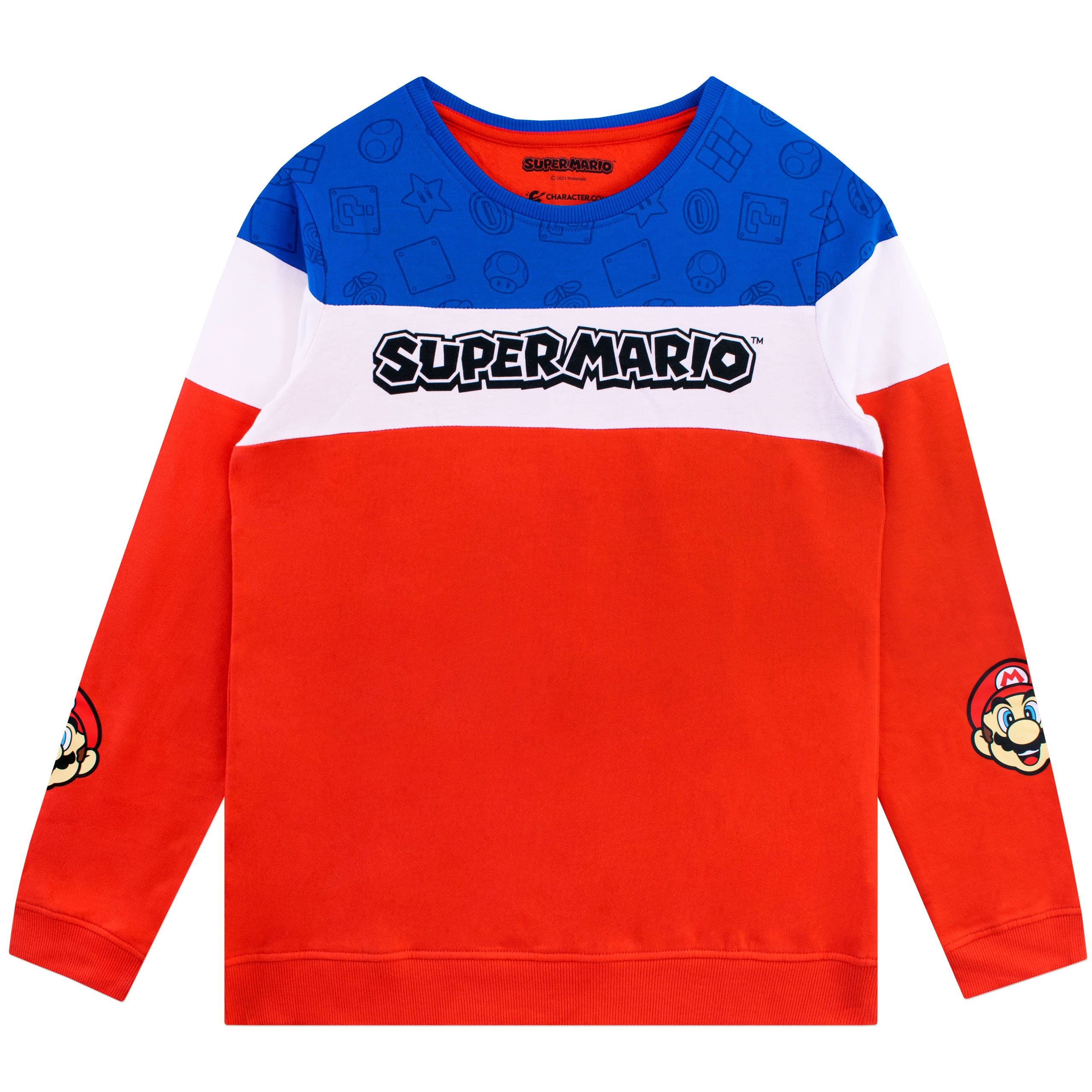 Super Mario Boys Gaming Sweatshirt & Joggers 2-Piece Outfit Set - Kids Video Game Character Costume & Lounge Wear (Multicolor, Size 5) - Perfect for Birthday Gifts, Cosplay & Casual Gaming Outfits
