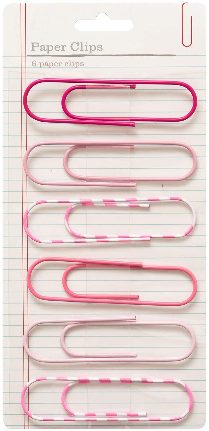 American Crafts Pink Giant Paper Clips - 1.5 Inch Large Binder Clips for Office, School, DIY Projects & Document Organization