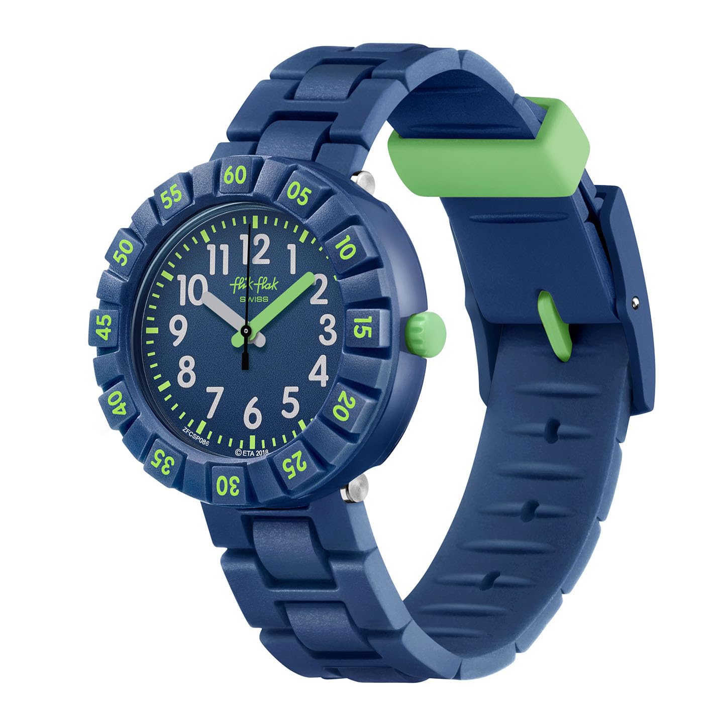 Flik Flak Solo Dark Blue Waterproof Kids Watch - Durable Analog Wristwatch for Boys & Girls - Perfect for Swimming, School & Outdoor Activities