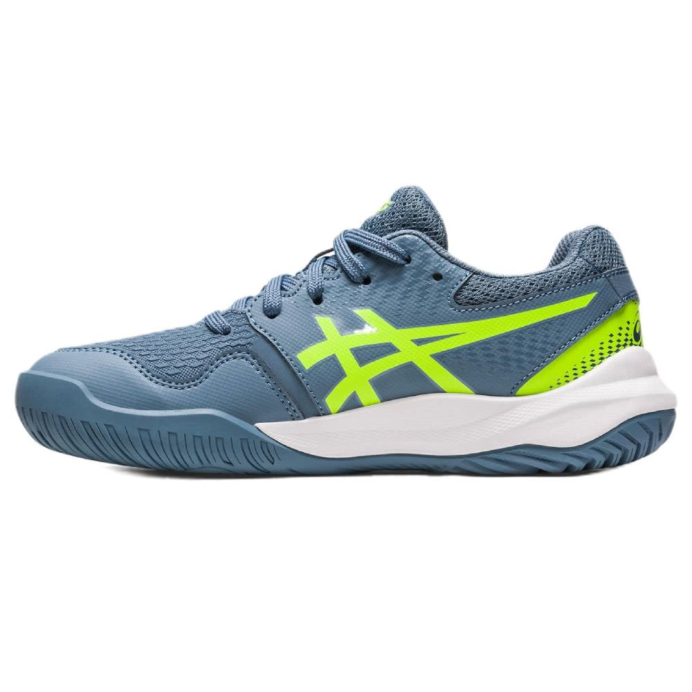 ASICS Gel Resolution 9 GS Junior Tennis Shoes for Boys & Girls - Lightweight Court Sneakers with Shock Absorption (Blue/Green) - Perfect for Junior Tennis Matches & Training Sessions